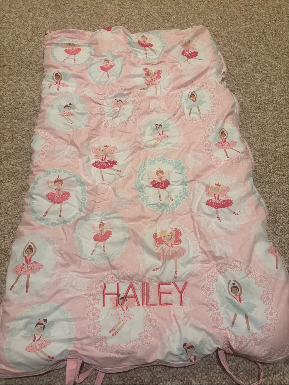 Personalized HAILEY pottery barn- Pink Ballet Sleeping Bag for Kids
